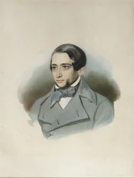 Retrato de Andrey Alexandrovich Krayevsky 1810-1889, principios de 1840
