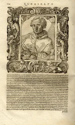 Retrato de Cristóbal Colón. De Elogia virorum bellica virtute illustrium por Paolo Giovio