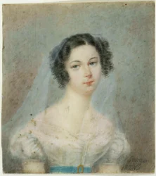 Retrato de Ewelina Hanska, nacida Rzewuska 1801-1882, 1820s