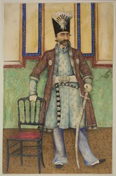 Retrato de Nasser al-Din Shah Qajar 1831-1896, Shahanshah de Persia, ca 1855