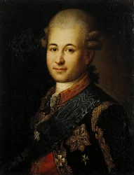 Retrato de Semyon Zorich 1745-1799, el favorito de Catalina la Grande, finales del siglo XVIII