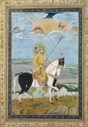 Retrato de Shah Jahan a caballo, siglo XVII