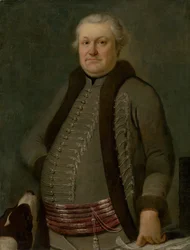 Retrato de un Zeman con un perro
