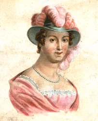 Retrato de una mujer con sombrero de plumas, c1750-1850