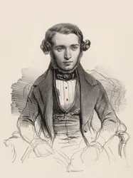 Retrato del pianista y compositor Jacob Rosenhain 1813-1894