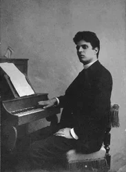 Retrato del compositor Pietro Mascagni 1863-1945, c. 1890