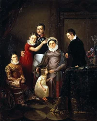 Retrato de la familia del Príncipe Nikolay Repnin-Volkonsky, 1820s