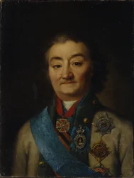 Retrato del comandante en jefe de la flota Conde Alexey Grigoryevich Orlov de Chesma 1737-1808, finales del siglo XVIII