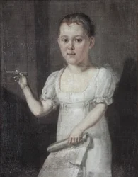Retrato del poeta Mikhail Lermontov 1814-1841 como niño, 1817-1818