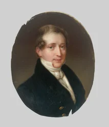 Retrato de hombre con chaqueta azul