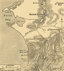Posiciones de las fuerzas ANZAC en la península de Gallipoli en Turquía, Primera Guerra Mundial, julio de 1915