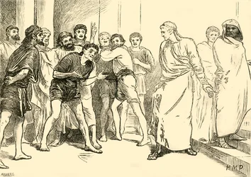 Posthumius en el teatro de Tarento, 1890