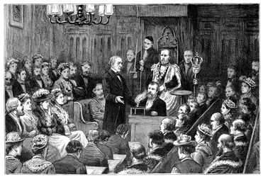 Presentación de la libertad de la ciudad al Sr. Gladstone, 1877