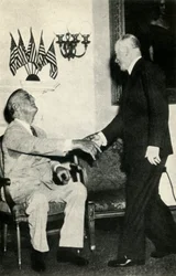 El presidente Benes visita a F. D. Roosevelt en 1942