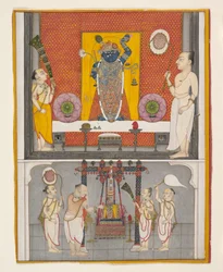 Sacerdotes ante Shri Nathji, ca. 1820