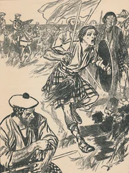 Príncipe Charlie en la Batalla de Culloden, c1907