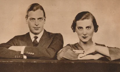 Príncipe George y Princesa Marina, comprometidos el 28 de agosto, 1934, 1935