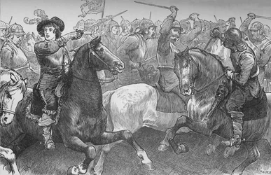 Príncipe Ruperto en Edgehill, 23 de octubre de 1642, c1880