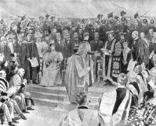 La Princesa Alexandra recibiendo el Grado de Doctor en Música...1896, 1901