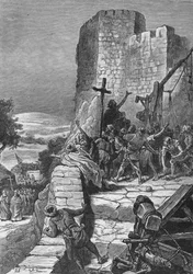 Procesión de los cruzados alrededor de las murallas de Jerusalén, 1099, 1905
