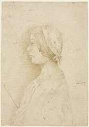 Perfil de una niña sosteniendo una vela, 1400s