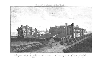 Perspectiva de Battle-Abby, un monasterio benedictino en el condado de Sussex, 1771
