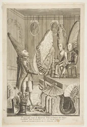 Prèparatif pour le départ du Prince et Princesse des Nabots. Lincomparable Baron ..., siglo XVIII