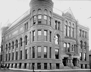Edificio de la Biblioteca Pública, Minneapolis, Minnesota, EE.UU., c. 1900