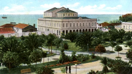 Jardín público y teatro, Madeira, 1905