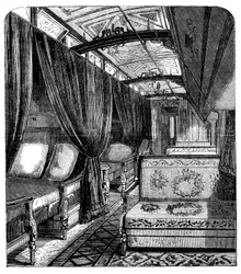 Coche cama Pullman en el Ferrocarril Union Pacific, c1869