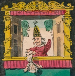Punch dejando caer al bebé, finales del siglo XVIII-principios del siglo XIX