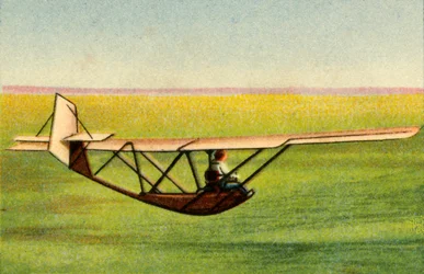 Alumno en planeador de entrenamiento Zögling en la escuela de vuelo de la Sociedad Rhön-Rossitten, Alemania, 1932