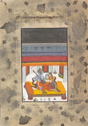 Puriya Ragaputra: Página de la dispersa serie Ragamala de Boston, ca. 1760