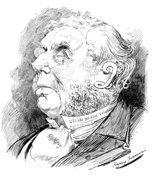 Cabeza de rompecabezas que representa al político británico George Joachim Goschen, de Punch, 1899