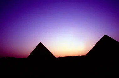 Pirámides de Giza, Egipto, al atardecer, c26th siglo a.C.