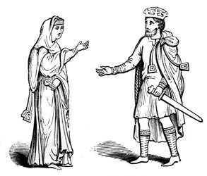 Reina Alfgyfe y Rey Canuto, siglo XI, 1910