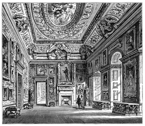 Sala de dibujo de la Reina Carolina, Palacio de Kensington, Londres, 1900