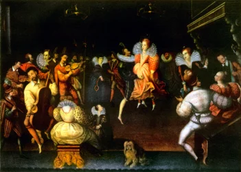 La Reina Isabel bailando con el Conde de Leicester, 1581