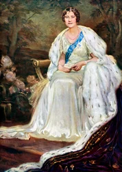 La reina Isabel con vestiduras de coronación, 1937