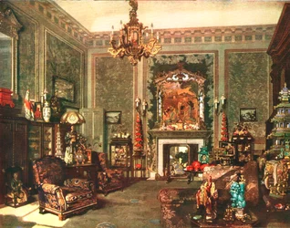 Habitación Chippendale china de la Reina María en el Palacio de Buckingham, c1935