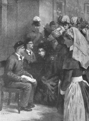 La reina Victoria otorgando la Cruz Victoria a los héroes de Dargai...14 de mayo de 1898, 1901