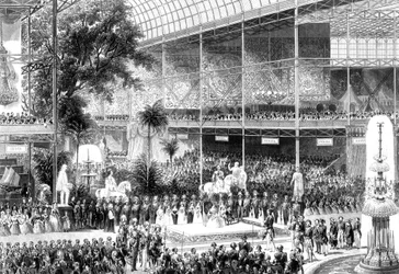 La Reina Victoria inaugurando la Gran Exposición, Crystal Palace, Londres, 1 de mayo de 1851