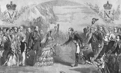 La Reina Victoria recibida en Boulogne por el Emperador Napoleón III, 18 de agosto de 1855, 1901