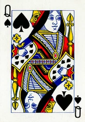 Reina de Espadas de una baraja de cartas de Goodall & Son Ltd., c. 1940