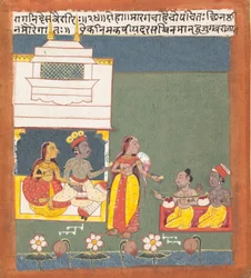 Ragini Des Variri: Página de una serie dispersa de Ragamala Guirnalda de Modos Musicales, ca. 1680