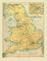 Mapa ferroviario de Inglaterra y Gales, 1902