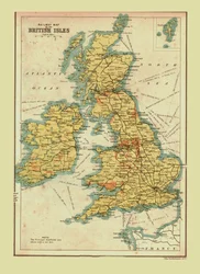 Mapa ferroviario de las Islas Británicas, 1902
