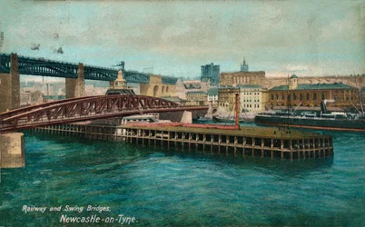 Puentes de Ferrocarril y Colgantes, Newcastle-upon-Tyne, c. 1905
