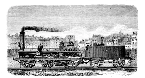 Locomotora de vapor diseñada en 1849 por el ingeniero inglés Thomas Russell Crampton