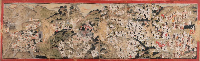 Raja Sansar Chand atacando el fuerte de Kangra
